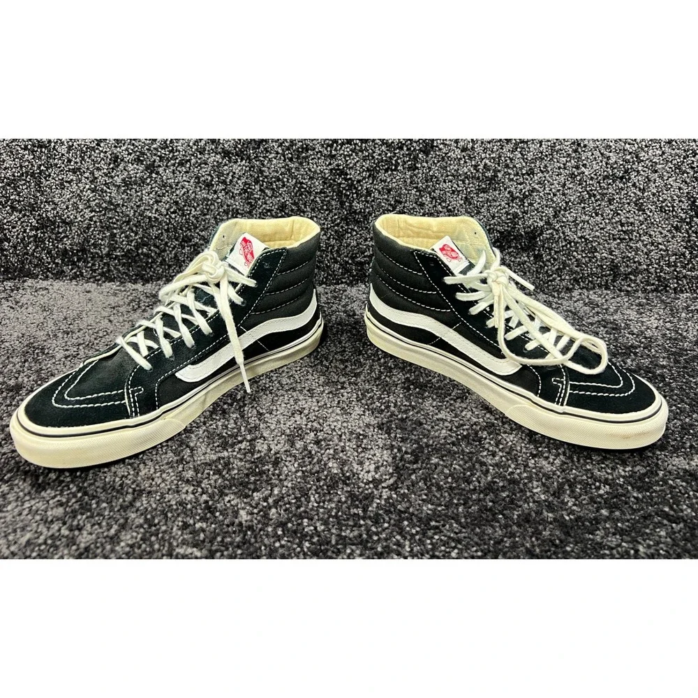 Vans Sk8-Hi‎ High Top Skate Shoes Black White Canvas Suede Classic 5 Men 6.5 W